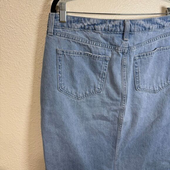 L'Agence Tylee Denim Palisade Above Knee Skirt Split Hem Light wash Size 31 - Picture 7 of 9